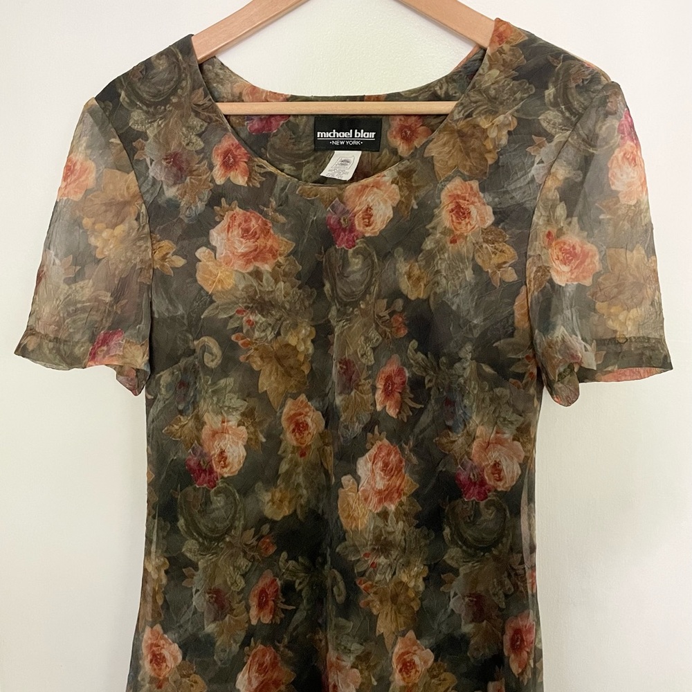 Vintage 90s Practical Magic Cottagecore Floral Dress